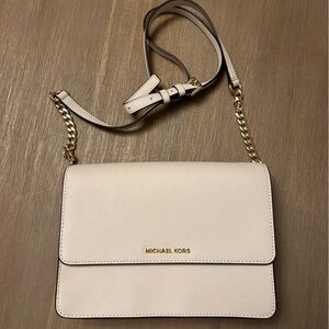 Michael Kors Beige Crossbody Bag with Gold Chain